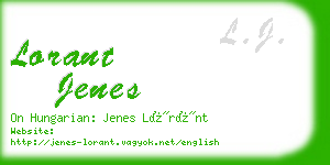 lorant jenes business card